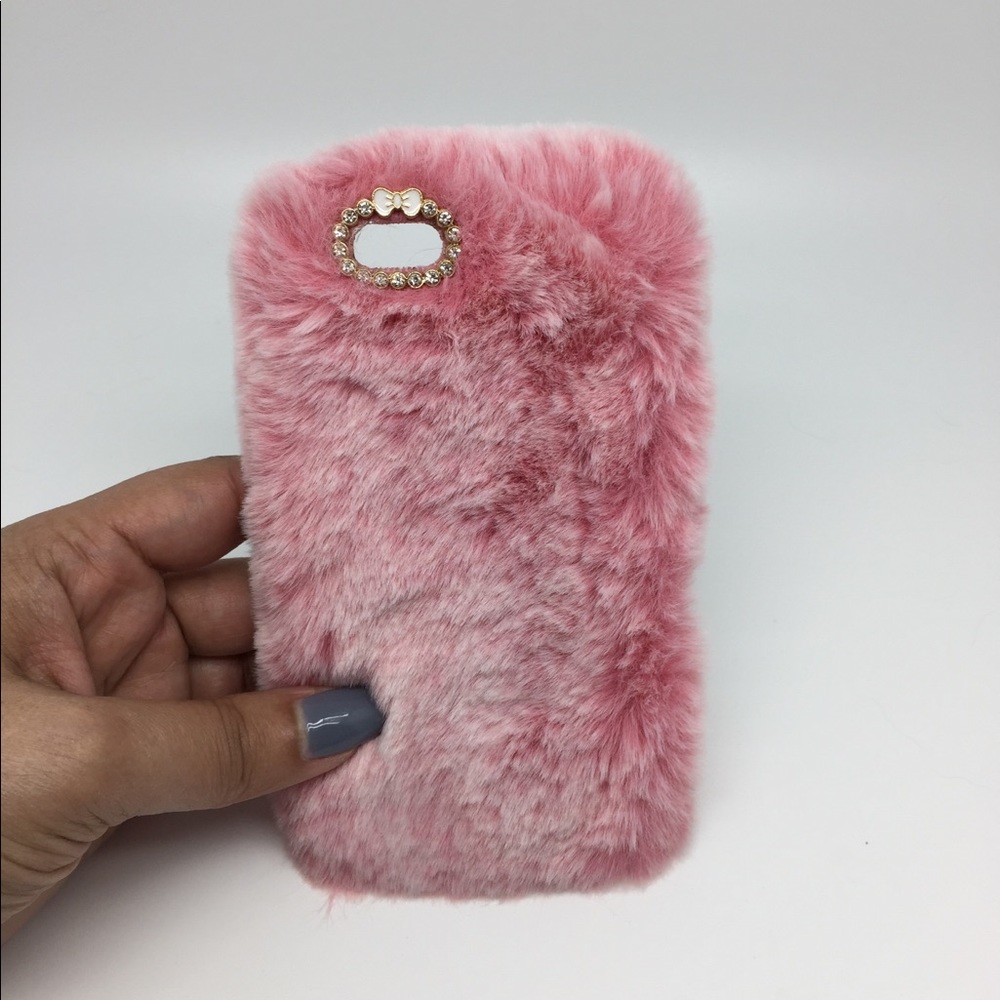 Bling Diamonds Soft Plush Rabbit Fur Phone Case